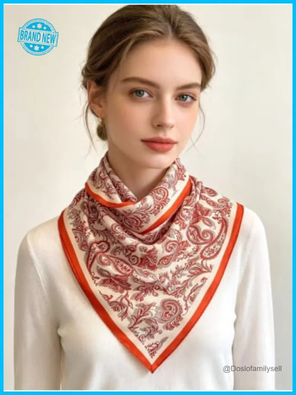 Silky Satin Lightweight Oblong Scarf 51x21 Paisley Fashion Scarf